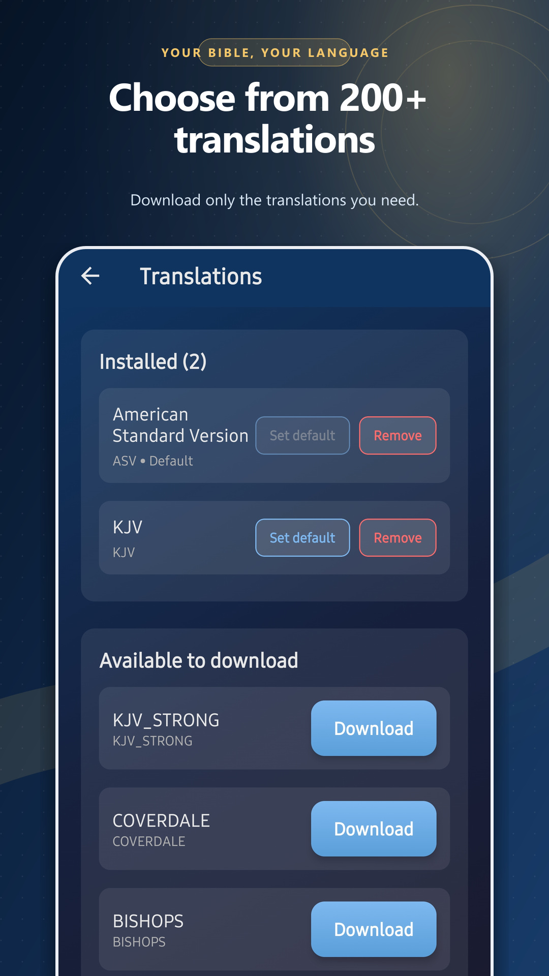 Browse Bible translations in All Bible